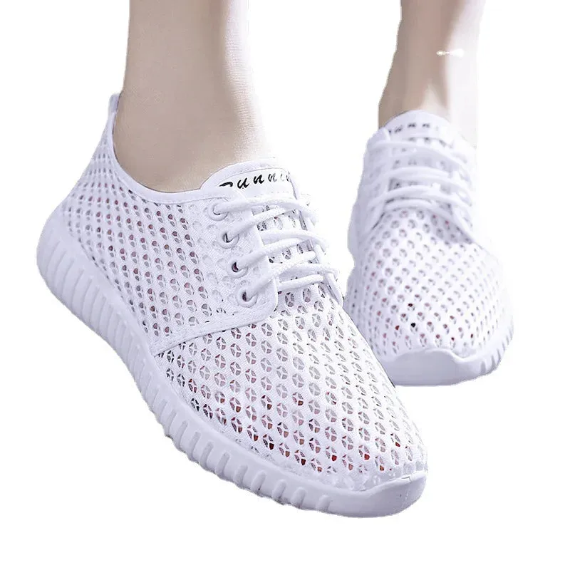 Women's Hollow Out Breathable Lace-Up Flats