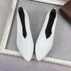 Women's Shoes Handmade 100% Genuine Leather Slip-On Women Simple style soft Cowhide Shoes