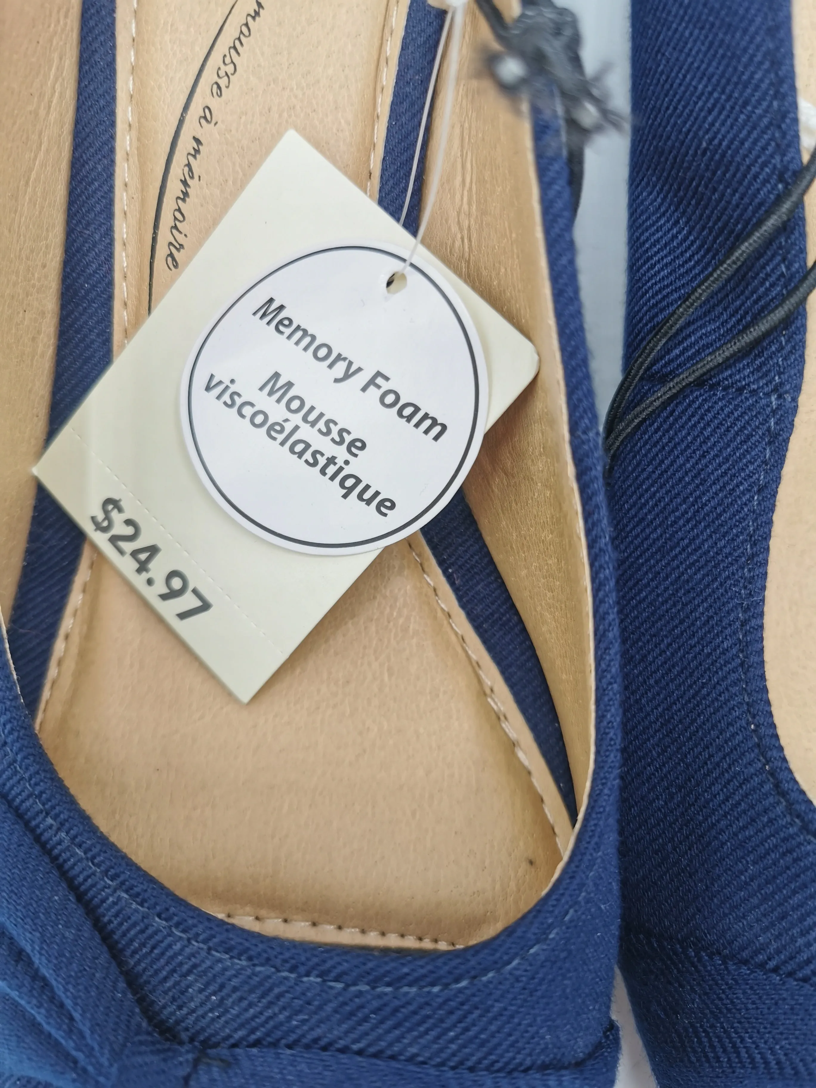 WOMENS SIZE 10 - GEORGE, Peep Toe Wedge Sandals, Navy Blue Memory Foam NWT B23