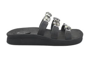 WOMENS SIZE 6 - GRANDCO, Black Slide Sandals EUC B25