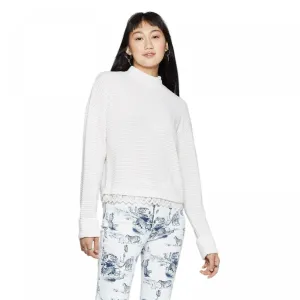 Xhilaration Women's Lace Trim Mock Turtleneck Pullover Sweater