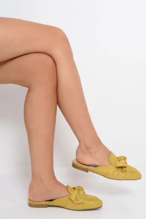 Yellow Bow Front Mules - Rahab